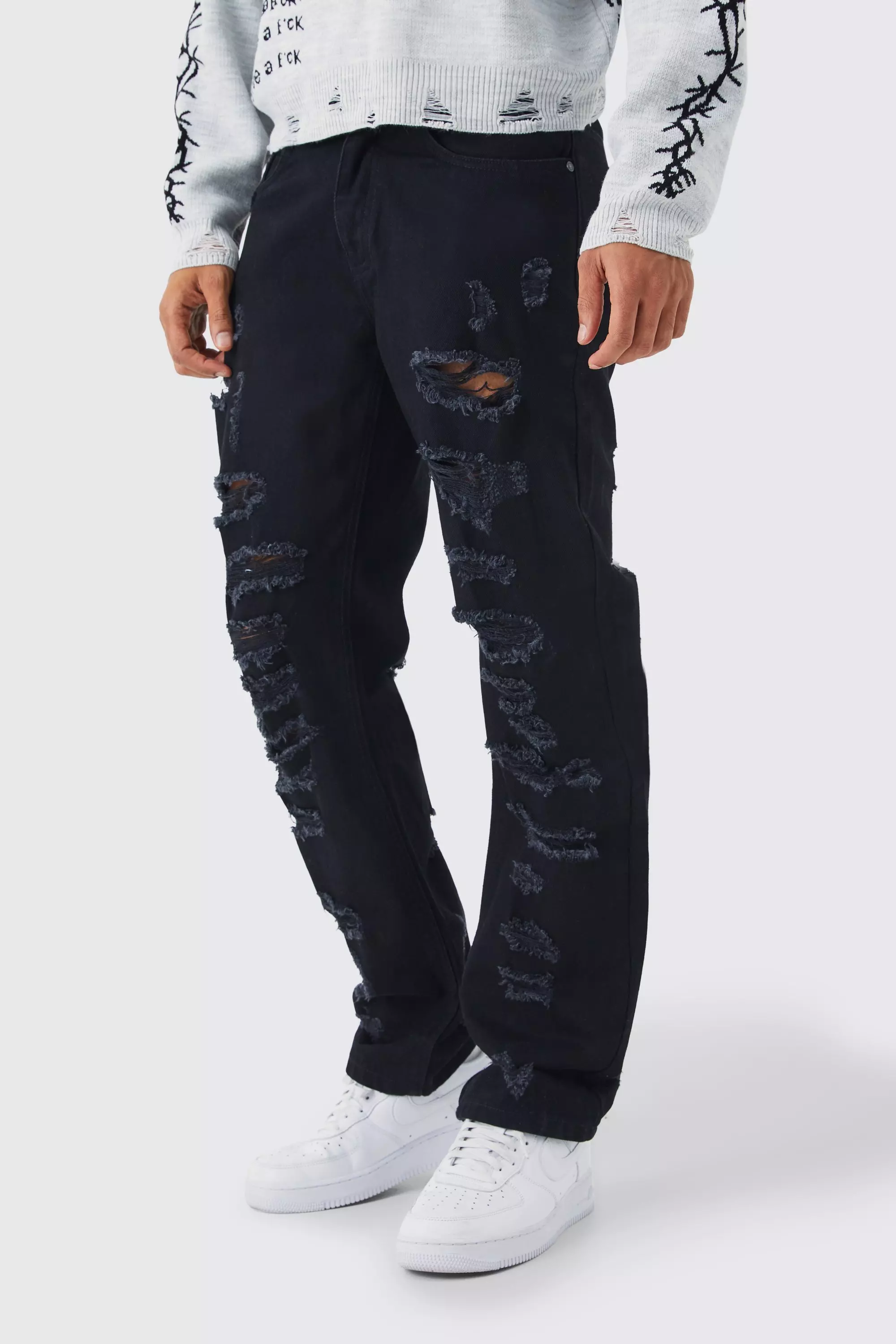 Ripped best sale sweatpants mens